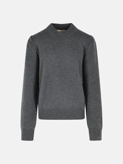 Marni Grey Virgin Wool And Cashmere Sweater In Gray