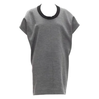 Pre-owned Marni Grey Virgin Wool Blend 3d Cut Structured Boxy Casual Dress It40 S In Gray