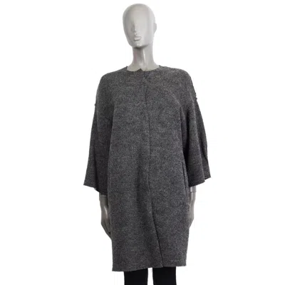 Pre-owned Marni Grey Wool 3/4 Sleeve Collarless Knit Coat Jacket 40 S In Gray