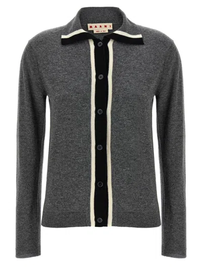 MARNI GREY WOOL CARDIGAN