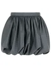Marni Gray Wool Balloon Miniskirt In Grey