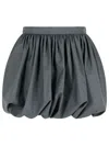 Marni Gray Wool Balloon Miniskirt In Grey