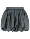 Marni Gray Wool Balloon Miniskirt In Gray