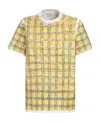 Marni Grid-pattern Cotton T-shirt In Multicolor