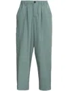 Marni Grid-pattern Mid-rise Pants In Green