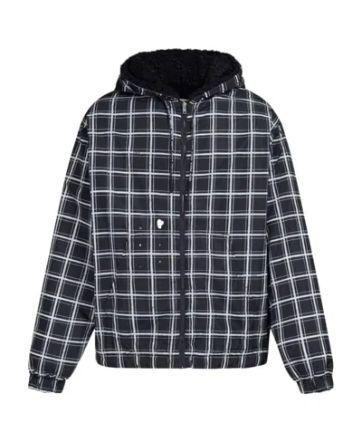 Marni Grid-pattern Padded Jacket In Black