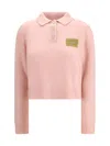 Marni Multicolor Cashmere Polo Shirt In Pink
