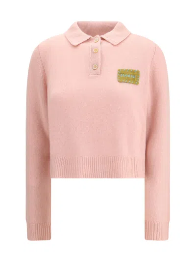 Marni Gummy Cashmere Polo Neck In Pink