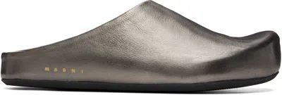 Marni Gunmetal Fussbett Sabot Slip-on Loafers In Multi