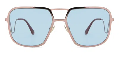 Marni Ha Long Bay Earthy W1z Men's Sunglasses Gold Size 58 In Blue