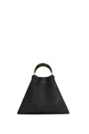 Marni Logo-embossed Leather Top-handle Bag In Black
