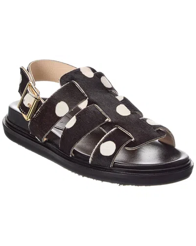 Marni Haircalf Sandal In Black
