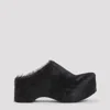 Marni 50 Long-hair Calfskin Clogs In Black