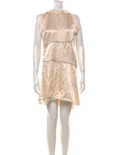 Pre-owned Marni Halterneck Mini Dress In Neutrals