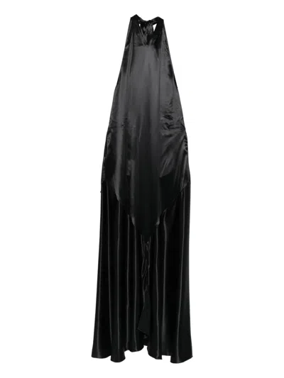 Marni Halterneck Satin Dress In Black