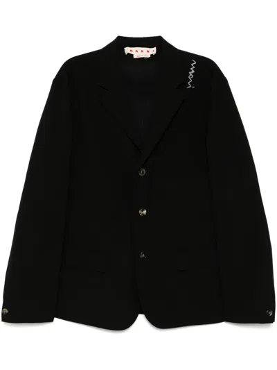 Marni Hand-embellished Blazer In Black
