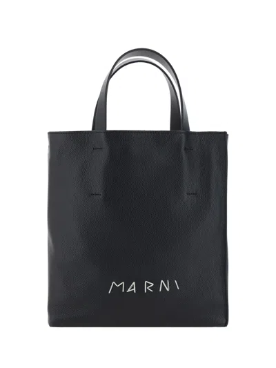 Marni Two-tone Leather Handbag Nd  Donna Tu In Black