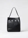 Marni Women Black Leather Small Museo Shoulder Bag In Black