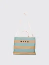 Marni Women's Raffia-effect Medium Tote Bag In Brick Red