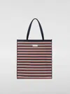 Marni Marine Ivory And Red Tote Bag In Marine