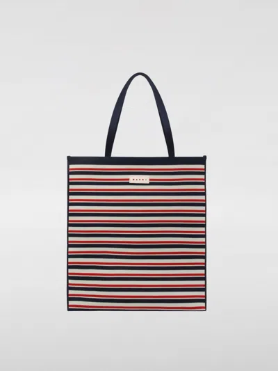 Marni Marine Ivory And Red Tote Bag