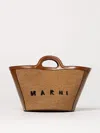 Marni Leather And Raffia Tropicalia Micro Bag In Natural