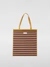 Marni Logo-appliqué Striped Tote Bag In Orange