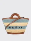 Marni Striped Pattern Tote Bag With Detachable Strap In Multi