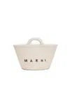 Marni Woven Cotton Handbag With Structured Silhouette In White