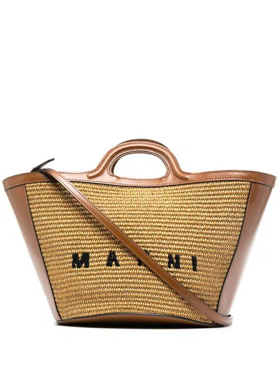 Marni Handbag With Stitched Logo And Shoulder Strap