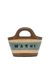Marni Micro Tropicalia Raffia Effect Bag In Brown