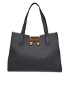 Marni Trunkaroo Tote Bag In Hammered Calfskin In Black
