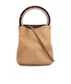 Marni Handle Bucket Shoulder Bag In Nude