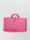 Marni Hardware Gold Tone Structured Shape Top Handle In Pink