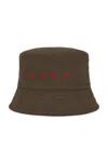 Marni Logo-embroidered Bucket Hat In Brown