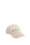 Marni Ivory Logo Baseball Cap In Beige