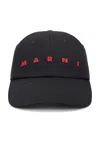 Marni Baseball Cap With Embroidered Logo In Black