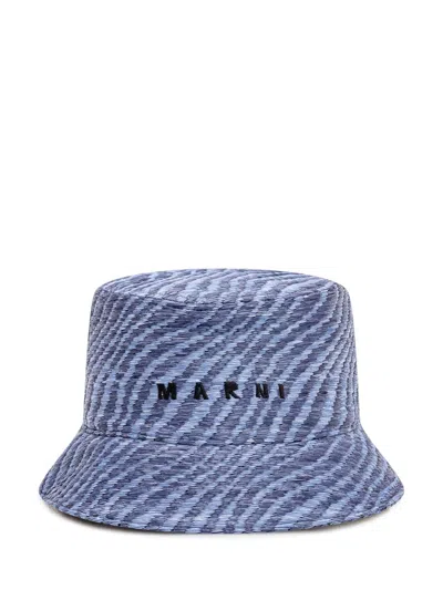 Marni Lightweight Bucket Hat For Summer In Blue