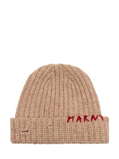 Marni Hat With Logo In Beige