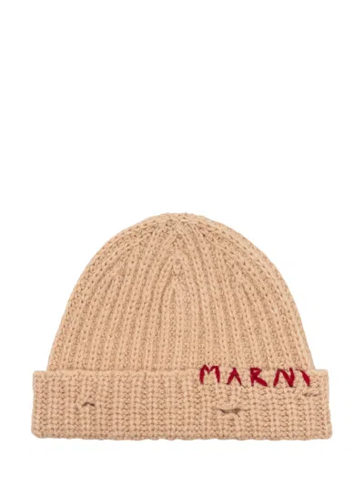 Marni Hat With Logo In Neutral