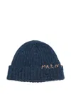 Marni Blue Knit Hand-stitched Logo Beanie