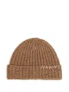 Marni Hazelnut Knit Hand-stitched Logo Beanie