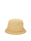 Marni Beige Rafia Bucket Hat In Beige