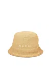 Marni Beige Rafia Bucket Hat In Beige