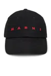 Marni Baseball Cap With Embroidered Logo In Black
