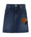 Marni Heart-appliqué Denim Miniskirt In Blue