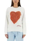 Marni Heart Puzzle Regular Fit Sweatshirt In White