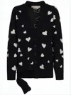 Marni Heart-patterned Alpaca-wool Cardigan In Black