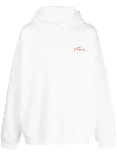 Marni Heart-print Cotton Hoodie In White