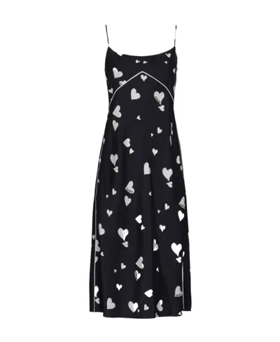 Marni Printed Silk-habotai Midi Slip Dress In Black